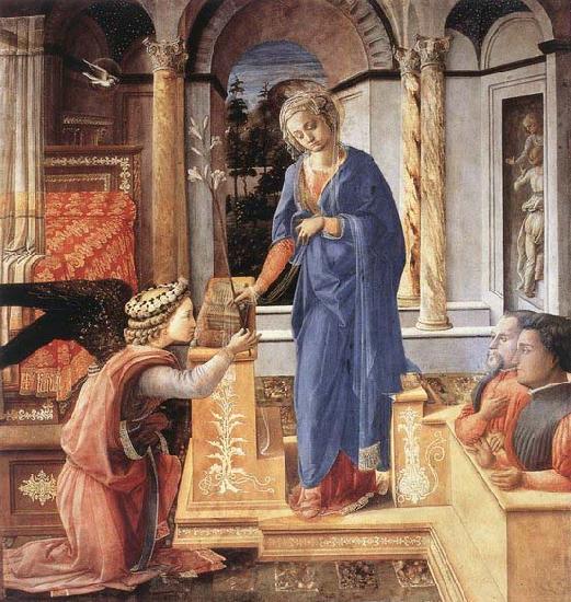 Fra Filippo Lippi The Annunciation with two Kneeling Donors oil painting image